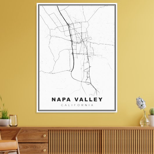 Napa Valley Map Canvas Afdruk (Insitu (Woonkamer))