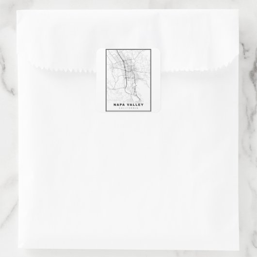 Napa Valley Map Vierkante Sticker (Tas)