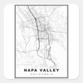 Napa Valley Map Vierkante Sticker (Voorkant)