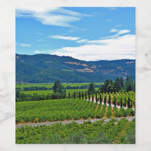 Napa Valley scène Wijn Etiket (Enkel label)