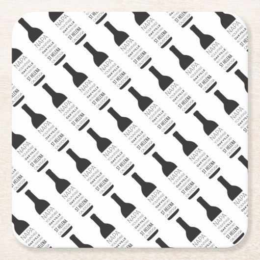 Napa Valley Steden Wijnfles Party Supplies Kartonnen Onderzetters (Voorkant)