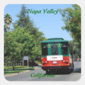 Napa Valley Streetcar Vierkante Sticker (Voorkant)