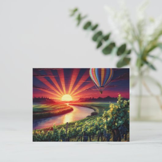 Napa Valley Travel Hete Luchtballon Zonsopgang Briefkaart (Staand voorkant)