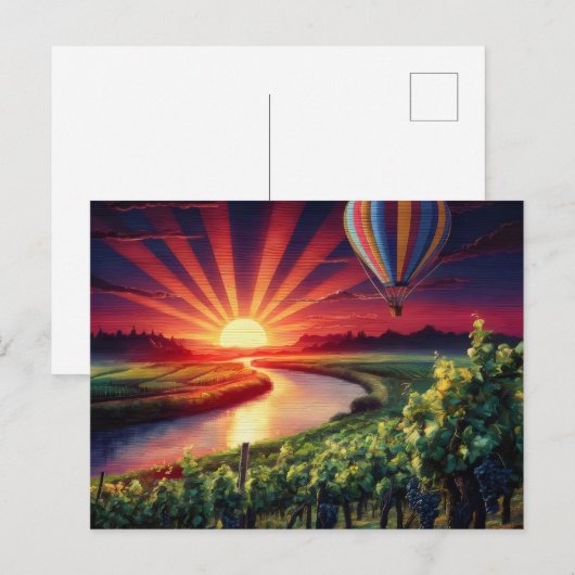 Napa Valley Travel Hete Luchtballon Zonsopgang Briefkaart (Voorkant / Achterkant)