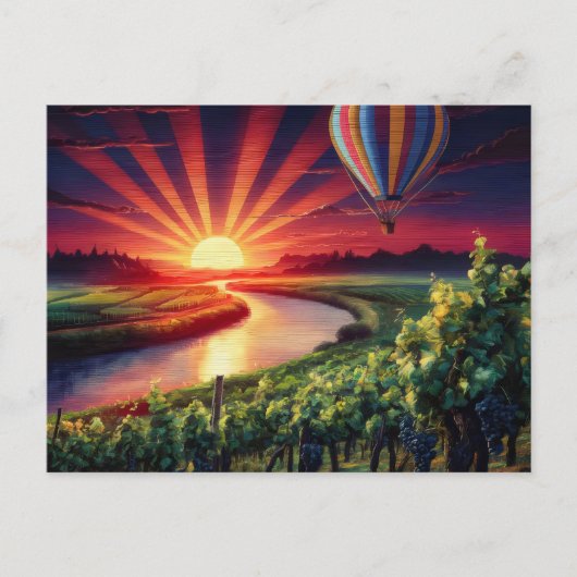 Napa Valley Travel Hete Luchtballon Zonsopgang Briefkaart (Voorkant)