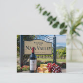 Napa Valley Travel Mail NapaFun Wijnkaas Druiven Briefkaart (Staand voorkant)