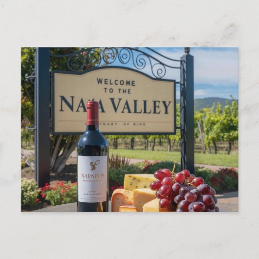 Napa Valley Travel Mail NapaFun Wijnkaas Druiven Briefkaart (Voorkant)