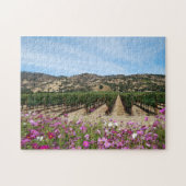 Napa Valley Vineyard bij Oogsttijd met Cosmos Legpuzzel (Horizontaal)