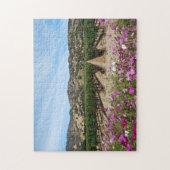 Napa Valley Vineyard bij Oogsttijd met Cosmos Legpuzzel (Verticaal)