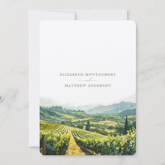 Napa Valley Vineyard Elegance Save-the-Date Kaart (Achterkant)