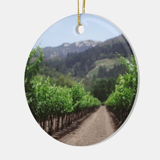 Napa Valley Vineyard Keramisch Ornament (Links)