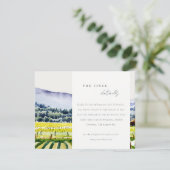 Napa Valley Vineyard Landscape Wedding Detail Informatiekaartje (Staand voorkant)