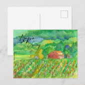 Napa Valley Vineyard Red Barn Field Rows Briefkaart (Voorkant / Achterkant)