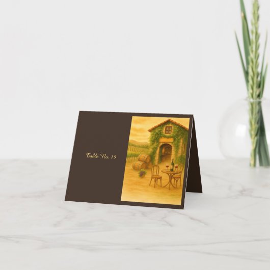 Napa Valley Vineyard Rustic Winery tafelnummers (Voorkant)