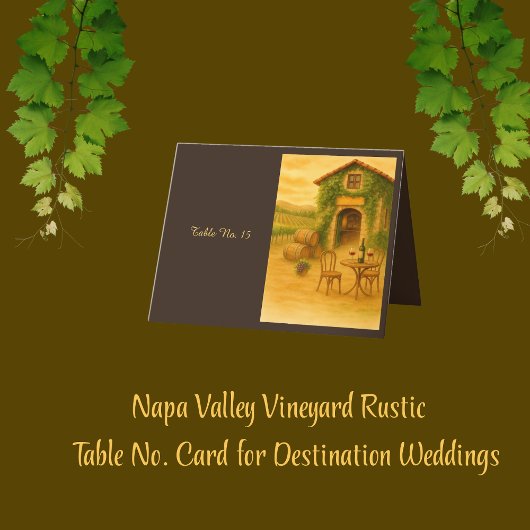 Napa Valley Vineyard Rustic Winery tafelnummers