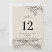 Napa Valley Vineyard Winery Wedding Table Number Kaart (Achterkant)