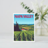 Napa Valley Vineyards Retro Travel Briefkaart (Staand voorkant)