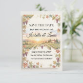 Napa Valley Wijngaard Aquarel Save The Date (Staand voorkant)