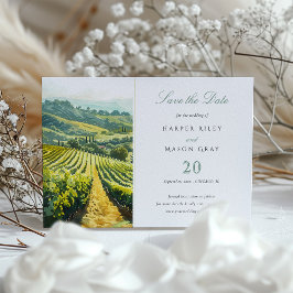 Napa Valley Wijngaard Save the Date Bruiloft Kaart