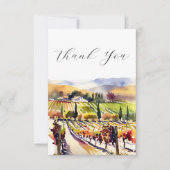 Napa Valley wijngaard waterverf Bedankkaart (Voorkant)