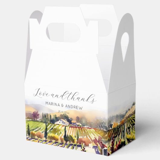 Napa Valley wijngaard waterverf bruiloft dank u Bedankdoosjes (Geopend)