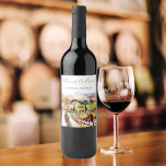 Napa Valley wijngaard waterverf bruiloft gejuich Wijn Etiket<br><div class="desc">Napa Valley wijngaard waterverf bruiloft dank u gunsten proost om te houden van wijnfles labels</div>