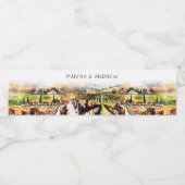 Napa Valley wijngaard waterverf bruiloft Waterfles Etiket (Enkel label)