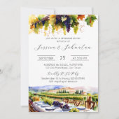 Napa Valley wijngaard waterverf repetitie diner Kaart (Voorkant)