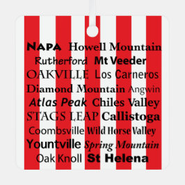 Napa Valley Wine AVAs Ornament