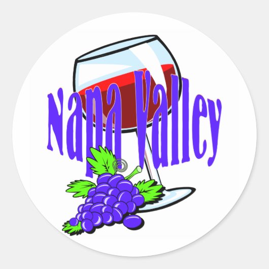 Napa Valley Wine Ronde Sticker (Voorkant)