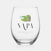 Napa Winery | Monogram bachelorette Wijnglas Zonder Voet (Voorkant)
