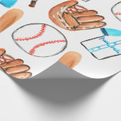 Napakpapier voor honkbalverjaardagsfeestje cadeaupapier (Hoek)