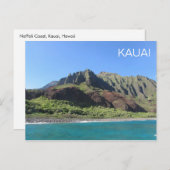 Napali Coast Kauai, Hawaii Briefkaart (Voorkant / Achterkant)