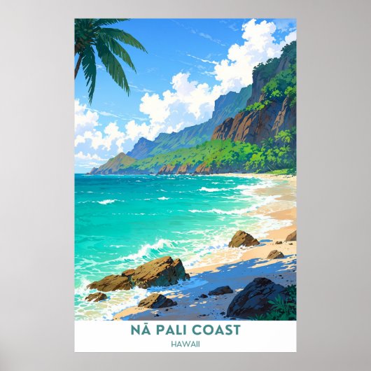 Nāpali Coast, State Wilderness Park, Hawaï Poster (Voorkant)