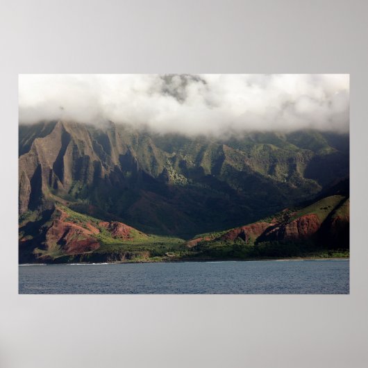 Napali Coast van Kauai Poster (Voorkant)