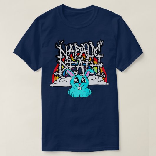Napalm Death Rainbow Bunny Pink Funny T-shirt (Design voorkant)