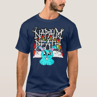 Napalm Death Rainbow Bunny Pink Funny T-shirt