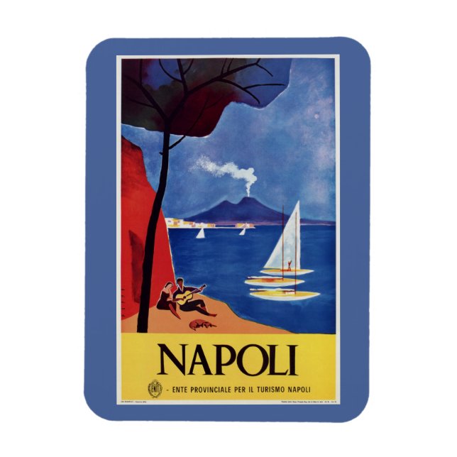 Napeles Italië retro vintage reisadvertentie Magneet (Verticaal)