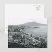 Napels, 1908, Baai van Napels en Vesuvius Briefkaart (Voorkant / Achterkant)
