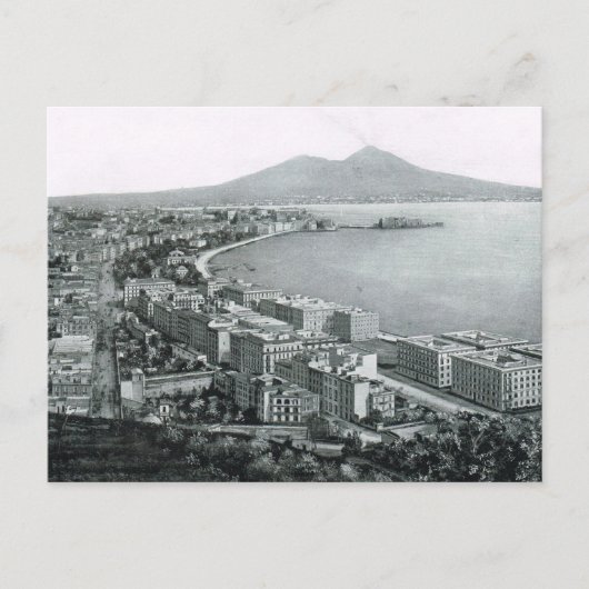 Napels, 1908, Baai van Napels en Vesuvius Briefkaart (Voorkant)