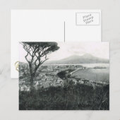 Napels, 1908, de baai van Napels en Vesuvius van d Briefkaart (Voorkant / Achterkant)