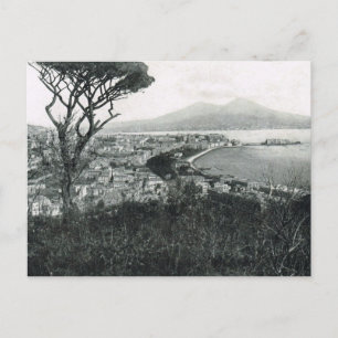 Napels, 1908, de baai van Napels en Vesuvius van d Briefkaart