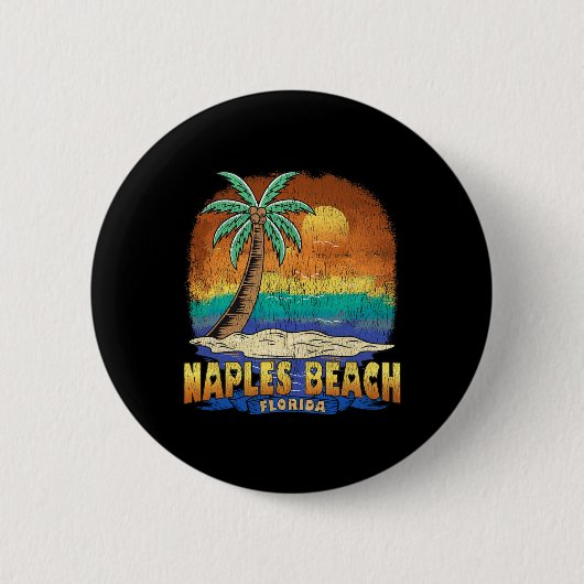 Napels Beach Florida  Distress Souvenir Ronde Button 5,7 Cm (Voorkant)