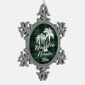 Napels Beach Florida Palm Green Pset Tin Sneeuwvlok Ornament (Links)