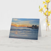 Napels Beach, Florida, Pier op Sunset Kaart (Gele Bloem)