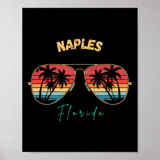 Napels Beach Florida Souvenir Surfplank Poster (Voorkant)