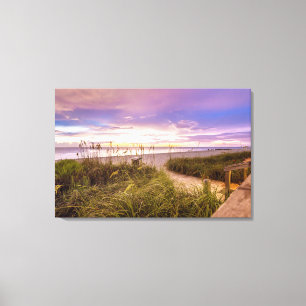 Napels Beach Shore and Calm Ocean   Florida Canvas Afdruk