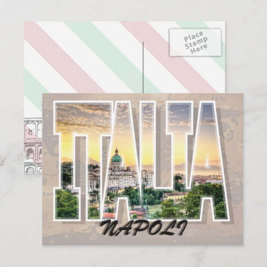Napels, Briefkaart Italië (Voorkant / Achterkant)