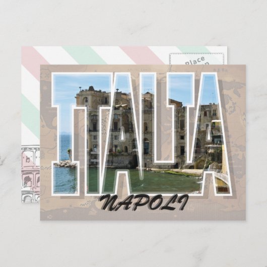 Napels, Briefkaart Italië (Voorkant / Achterkant)