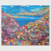 Napels cityscapeart, stad, italiaans, landschap, m cadeaupapier (Vlak)